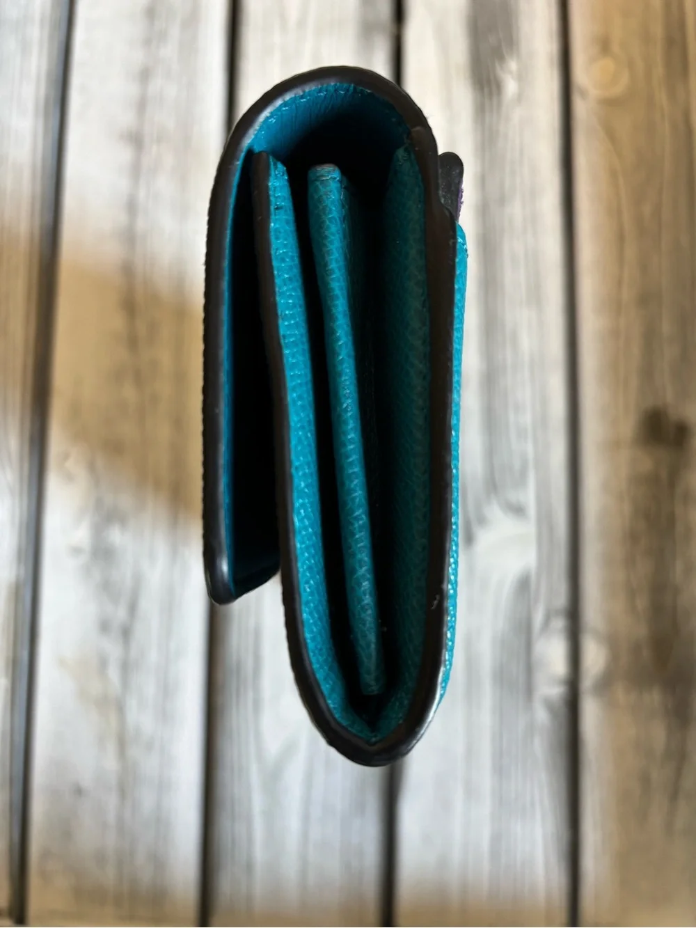 Teal Leather Coach Wallet